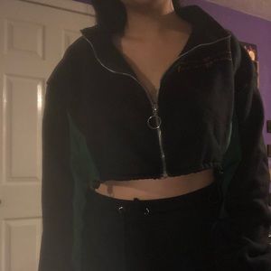Cropped zip up jacket